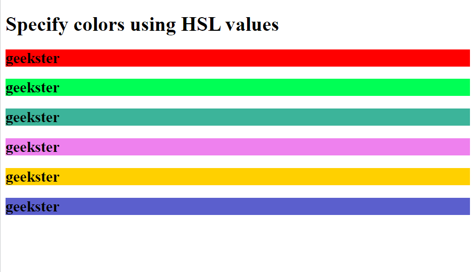 Css Colors With Example