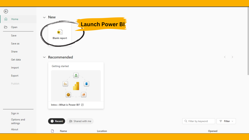 Launch Power Bi